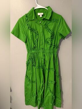 Kate Spade - Target Green Ruffled Button-Front Women’s Dress